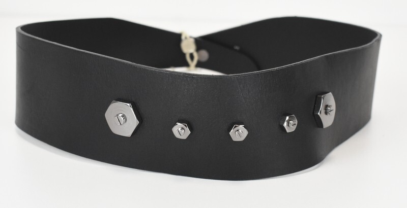 Cop Copine Torino Cinturón Mujer M Botón a Presión Cuero Ancho Metal Ojales