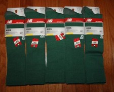 5x KIDS New Balance Sport Stability Fit Support Over Calf Socks DARK GREEN 7H