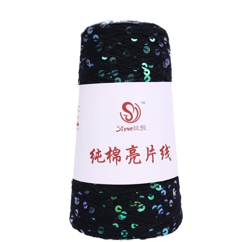 50 г/рулон хлопчатобумажной пряжи с блестками вязаные и вязаные крючком шляпы сумки отделка для рукоделия нитки шитья - Изображение 3 из 4