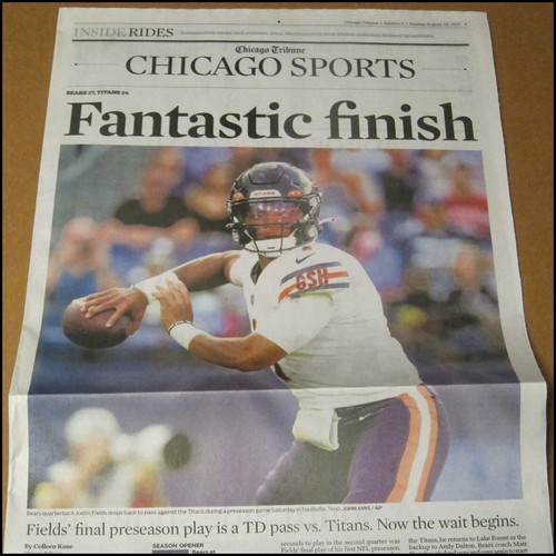 8/29/2021 Chicago Tribune Sports Justin Fields Bears Rookie QB RC