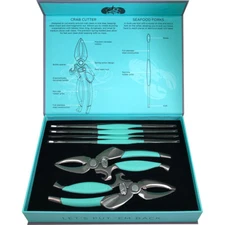 Toadfish Crab/Lobster Tool Set - 2 Shell Cutters  ; 4 Seafood Forks