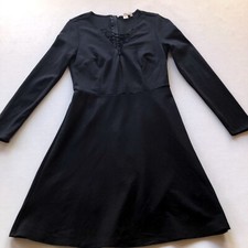 Boston Proper Fit & Flare Little Black Dress Neckline Women’s Sz 6 EUC