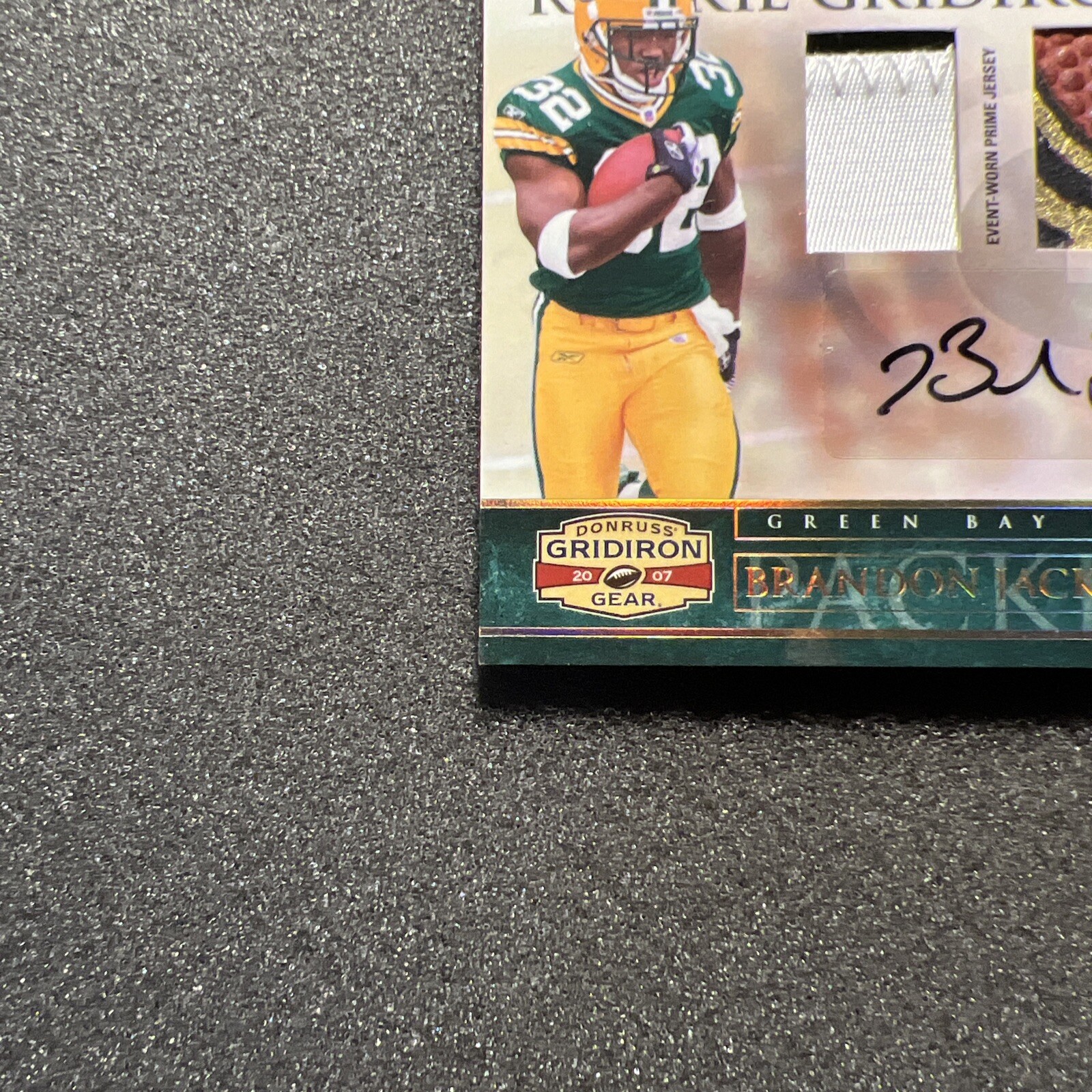 2007 Donruss BRANDON JACKSON #204 Gridiron Gems RC PATCH BALL AUTO /50 - RPA view 6