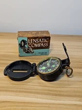 Vintage Lensatic Compass Engineer with Original Box Japan Model No. 70372/550