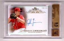 2013 Topps Tribute Sepia Jordan Zimmerman Auto 28/35 BGS 9.5, Auto 10