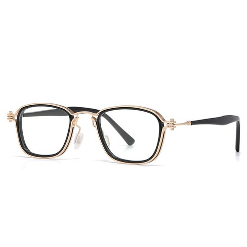 Monturas de gafas de moda retro hechas a mano de acetato metal cuadrado ovalado anteojos - Imagen 3 de 30
