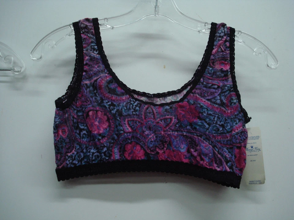 Lencería corta hecha en EE. UU. Nancy King con leggings de encaje talla S/M cachemira #398C Foto 2 de 3