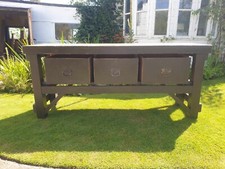 Very Large Vintage Industrial Solid Wooden Workbench ( £699 Delivery Included )