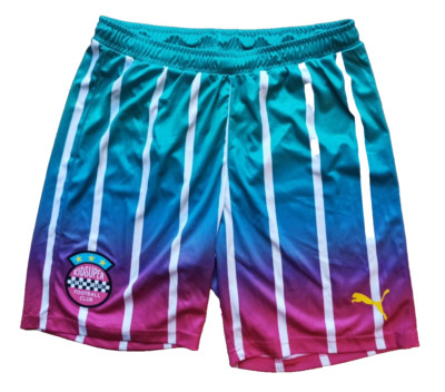 NEU Puma X KIDSUPER Shorts Hose Spectra Green/Fuchsia Purple LIMITED EDITION M