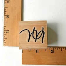 Stamp Cabana Rubber Stamp Initials MU" - NEW
