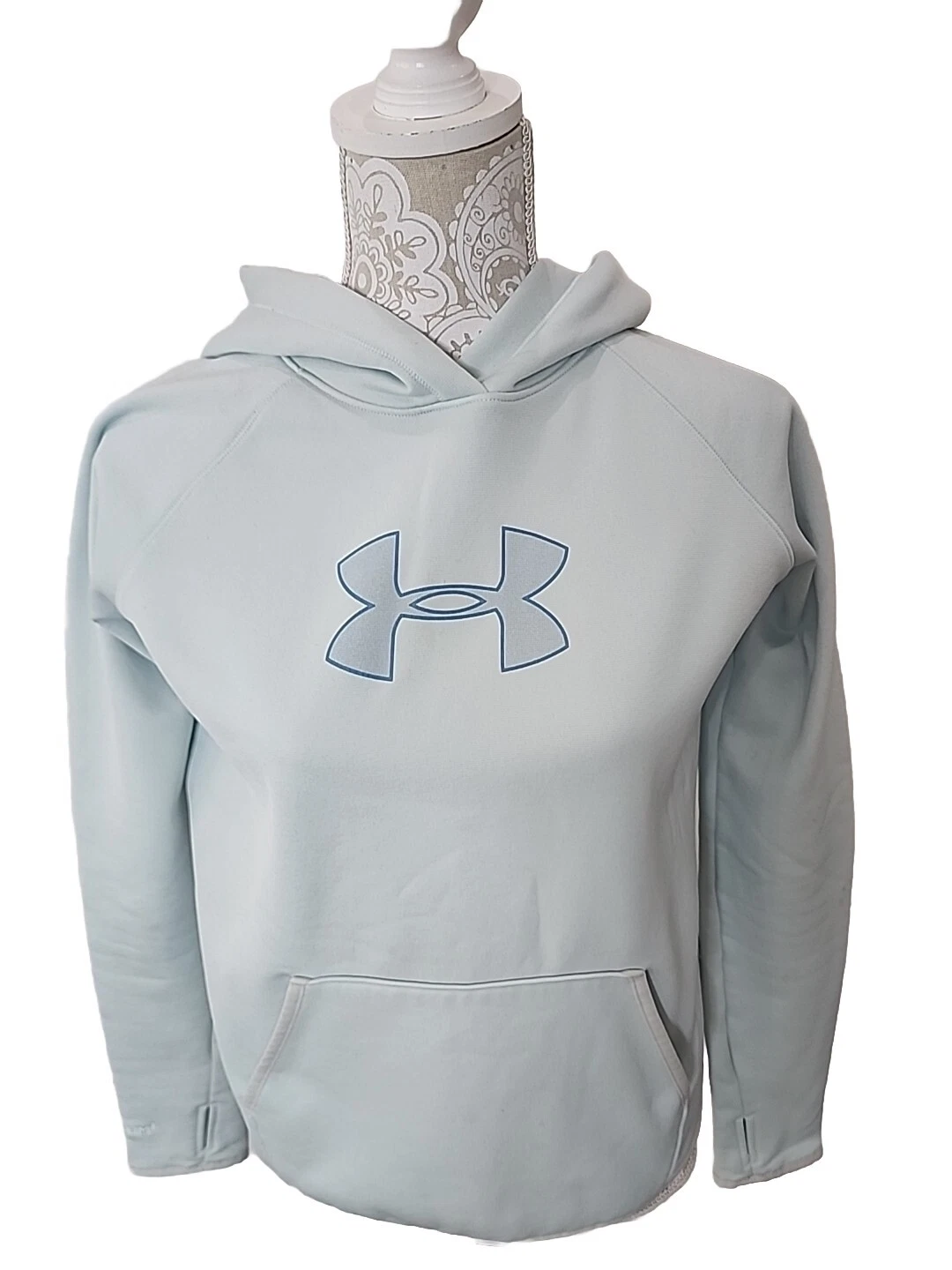 Under Armour Hoodie Cold Gear Light Blue Pocket Women's Small