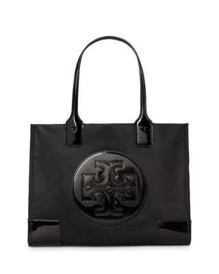 Tory Burch V3015 Black Ella Recycled Nylon Tote Size 17.5x5.5x13.5 in