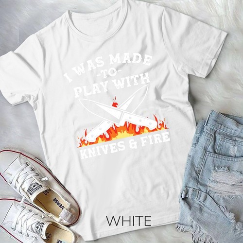 Divertida Chef Diseño Para Hombres Mujeres Cuchillos Jugar Cocina Amantes Camiseta Unisex - Imagen 10 de 11