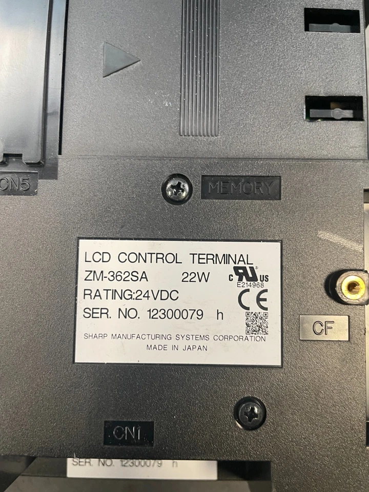 Sharp ZM-362SA Black 24-Volt DC LCD Control Terminal Touch Panel - Image 4 of 4