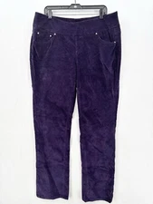 Jag Jeans Womens 14W Corduroy Straight Purple Preppy Pull On *See Measurements