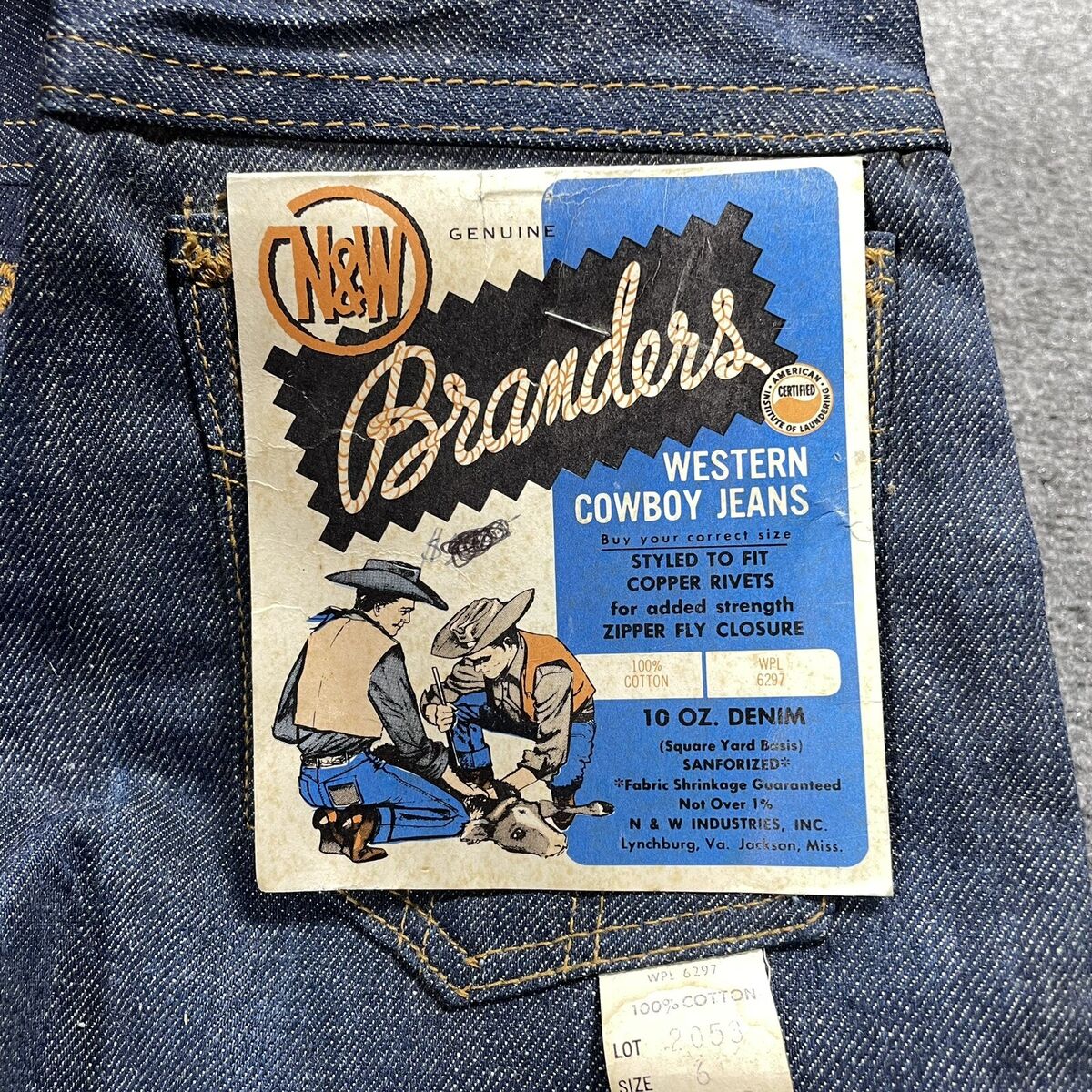 VINTAGE 50s Branders Denim Jeans Youth Size 6 E&W Cowboy VINTAGE 50s Branders Denim Jeans Youth Size 6 E&W Cowboy