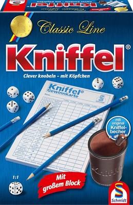 Schmidt Spiele 49203 Kniffel, Classic Line, mit großem Block, mit original