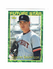Justin Thompson Tigers Pitcher #313 Topps Future Star Rookie Baseball Card