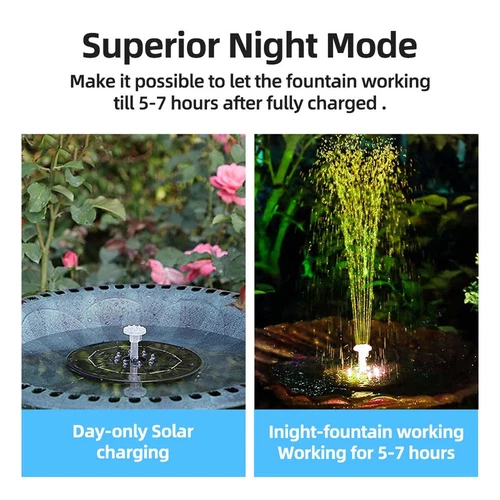 Solar Powered Fountain Water Pump Bird Bath Floating Garden Pond Pool Fish Tanks - Picture 16 of 22