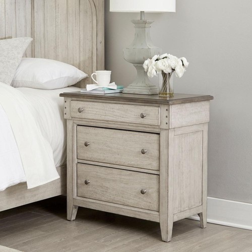 3 Drawer Bedside Chest w/ Charging Station - 457-BR62