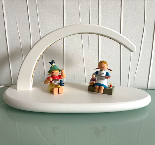 Seiffener Volkskunst Schwibbogen Weiß, 13X24X10Cm (Hxbxt), Ohne BestüCkung, Led-image