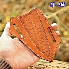 Pancake USA Handmade PocketKnife Fix Blade Knife Leather Sheath Knives Holster