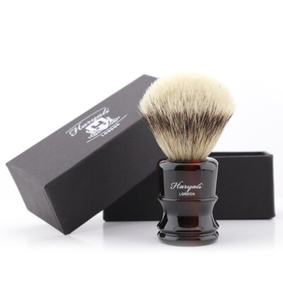 Pure Silver Tip Synthetic Hair Bristle Shaving Brush Home Shave Gift For Men