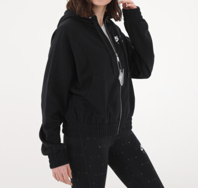 Nike Air Women's Black/White Full-Zip Fleece Hoodie (DM1771-010