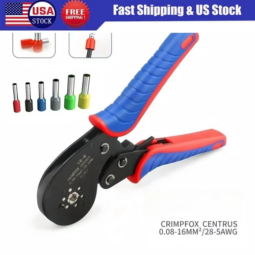 Aderendhülse Terminal Hand Draht Kabel Ende Crimper Crimpzange Zange 0,08-16mm² - Bild 1 von 8