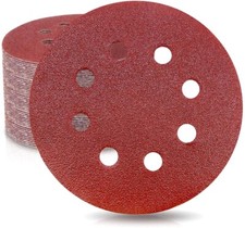 50PCS 80 Grit 5 inch Hook Loop Sanding Discs 8-Hole Orbital Sander Paper Pads 0.34 per gallon