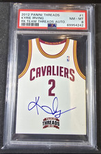 KYRIE IRVING 2012-13 Panini Threads Rookie Die-Cut Auto PSA 8 Cavaliers RC Mavs