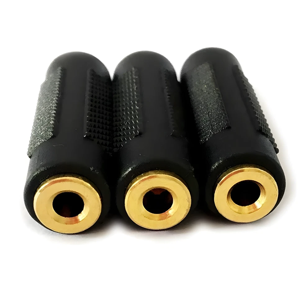 3-Pack Plastic 3.5mm Female to Female Audio Coupler Stereo Jack Cable Adapter - Image 3 of 4