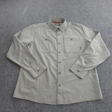 Simms Shirt Mens Medium Gray Long Sleeve Button Front Fishing Outdoor Casual