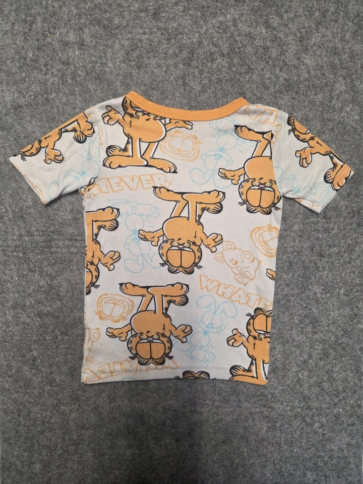 Garfield Boys' Long Sleeve Top Casual T Shirt White Size 6 Crew Neck Half Sleeve - Image 2 of 4