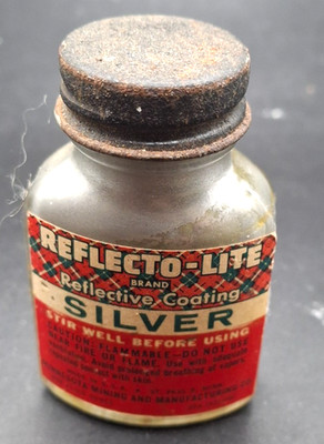 Vintage 1 Oz Reflecto-Lite Silver Coating Paint Circa 1950s-60s