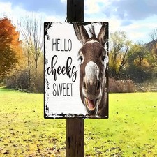 Cute Donkey Sweet Cheeks European Tin Metal Signs Home D cor 8x12