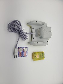 Official Sega Dreamcast Clear Yellow Controller HKT-7700 With VMU New Batteries 
