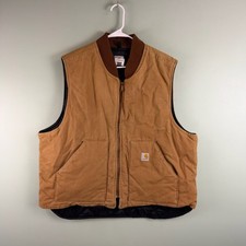 VTG 90s CARHARTT V01 Made In USA Men s 2XL Brown Duck Insulated Vest Clean