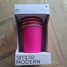Simple Modern - 12oz simple stack cups - set of 6 - pink - NEW IN BOX