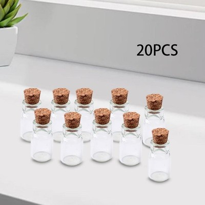 20x Mini Glasflaschen Bonbonflaschen Wunschflaschen kleine Glasfläschchen für Kunst