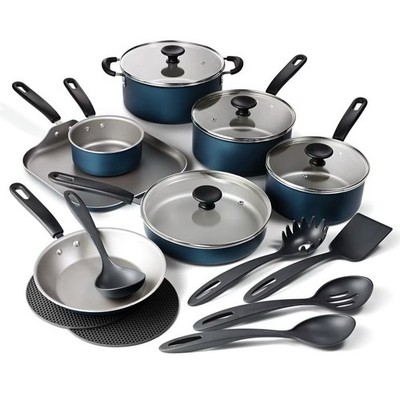 Tramontina Primaware 18-Piece Nonstick Cookware Set Blue Free Shipping
