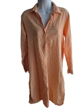 Mille Resort & Travel Orange  Striped Dress Cover Up Size S