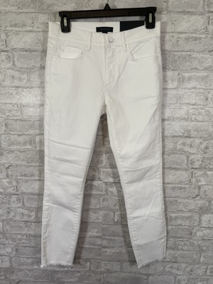 Ann Taylor LOFT NWT White Denim Jeans Mid Rise Skinny Crop Size 0