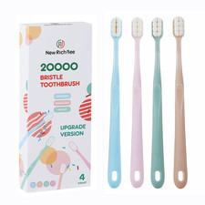  Upgrade Version 4 Pack Micro Nano Extra Soft Toothbrush with Cover,20000 Soft