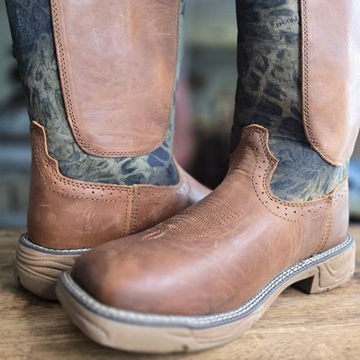 Justin Rush Strike Work Boots 17” Camo Brown Leather Men display picture 1