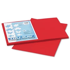 Pacon 102994 12 in. x 18 in. Tru-Ray Construction Paper - Holiday RD (50/PK) New