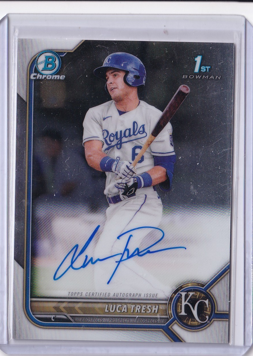 2022 1st Bowman Chrome Luca Tresh Prospects Auto #CPA-LTS Royals