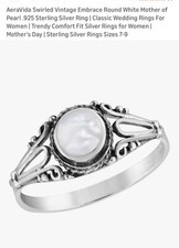 Mother of Pearl Sterling Silver Size 7 Ring