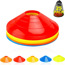 Set of 25 50 100 Agility Soccer Cones with Carry Bag for Training and Coaching
