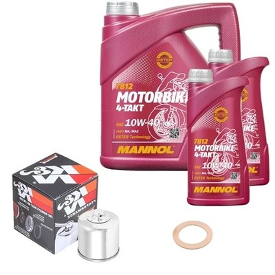 K&N Ölfilter Set MNOL 10W40 6L für Triumph Rocket 2300 III Class. C23XB Bj.2007